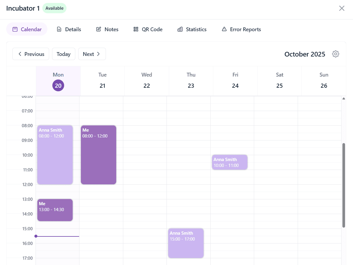 LabFluent dashboard screenshot